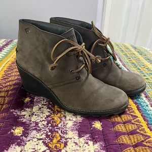 Sperry Top Sider Suede Wedge Booties
